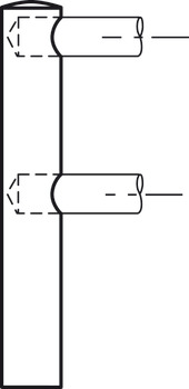 Relinghalter, Tablarreling-System, für 1 Relingstange 6 mm, Endstütze