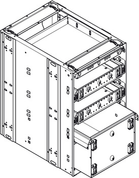 Stahlcontainer, Häfele Quick-Kit-C, Höheneinteilung 1-3-3-6