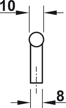 Möbelgriff, Sockelgriff aus Edelstahl, Güte 1.4301, rund