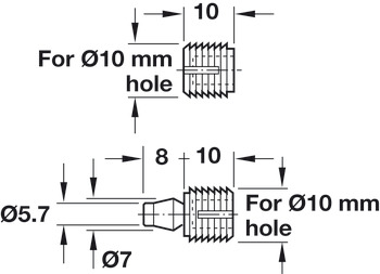 Druckknopfverbinder, zum Einpressen, für Bohrtiefe 10,5 mm, Polyamid