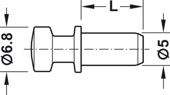 Verbindungsbolzen, Häfele Variofix für Bohrloch-Ø 5 mm, zum Einstecken