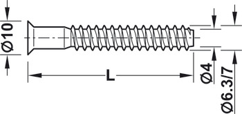 Einteilverbinder, Confirmat, Senkkopf, für Bohrloch-Ø 5 mm, PZ3