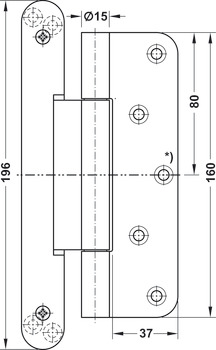 Objekttürband, Simonswerk VN 2927/160 Compact Planum, für ungefälzte Objekttüren mit schmalen Blockzargen bis 160 kg