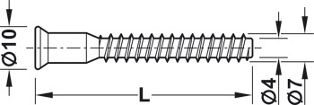 Einteilverbinder, Confirmat, Senkkopf, für Bohrloch-Ø 5 mm, PZ3