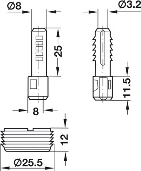 Verbindergehäuse, Tofix, für Bohrloch-Ø 8 mm