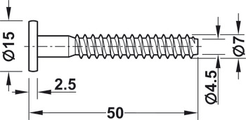 Einteilverbinder, Confirmat, Zylinderkopf, für Bohrloch-Ø 5 mm, SW4