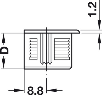 Verbindungsbolzen, Häfele Rafix S20, für Bohrloch-Ø 3 mm