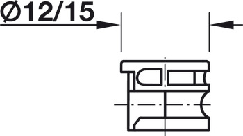 Verbindergehäuse, Minifix<sup>® </sup>15, Polycarbonat, ohne Abdeckrand, Holzdicke ab 15 mm