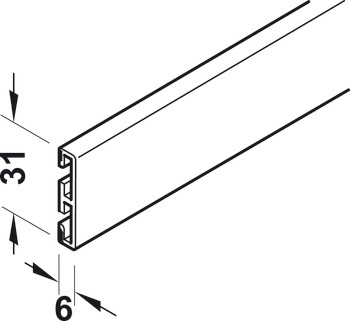 Dekor-Sprossenprofil, zur optischen Unterteilung der Türflügelfüllung