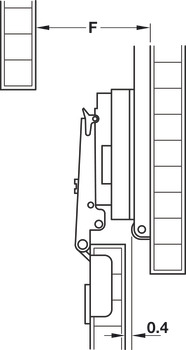 Tür-Befestigungsset, für Dreh-Schiebetürbeschlag Accuride 1432, für Eckanschlag