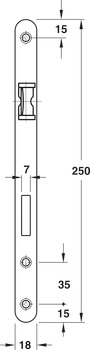 Einsteckschloss für den Objektbereich – ÖNORM, GEOS 421RK mit Kurbelfalle und Wechsel, Klasse 3, Profilzylinder