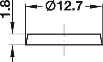 Anschlagpuffer, DB122, selbstklebend, rund, Ø 12,7 mm, Höhe 1,8 mm