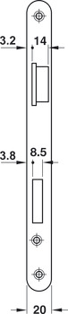 Einsteckschloss, für Drehtüren BMH 1017, Profilzylinder, Dornmaß 40/80 mm