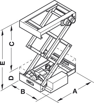 Hebesystem, Doppelscherenmechanik, Tragkraft 80–120 kg