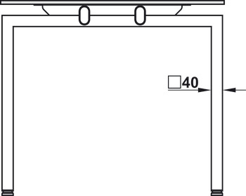 Seitenteil, für Idea H, quadratische Tischbeine