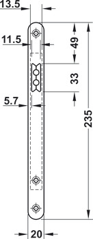 Magnet-Fallen-Einsteckschloss, für Drehtüren, Profilzylinder, KFV – 116 1/2