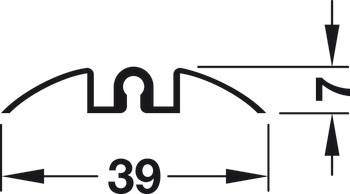 Einfach-Laufschiene, für Häfele Slido R-Aluflex 40A