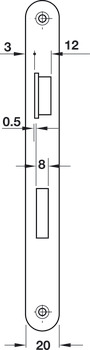 Einsteckschloss für Feuerabschlusstüren, BKS Modell B-1206, Profilzylinder
