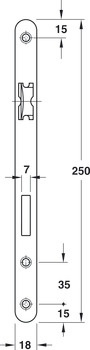 Einsteckschloss, für Drehtüren, Grundmann GEOS 420R/421R, Klasse 3, Profilzylinder