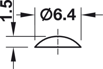 Anschlagpuffer, DB005, selbstklebend, rund, Ø 6,4 mm, Höhe 1,5 mm