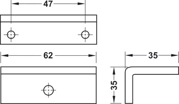 Schienenhalter, für Montage an Zwischen- oder Oberboden