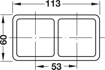 Rahmen, für Schalter und Steckdosen 60 x 60 mm, Unterputz
