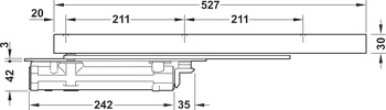 Türschließer, Dormakaba ITS 96 EMF mit 4 mm verlängerter Achse, verdeckt liegend, mit elektromechanischer Feststellung, EN 2–4