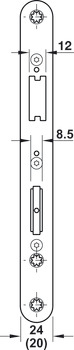 Einsteckschloss, Edelstahl/Stahl, BKS, B-2321, mit Panikfunktion B