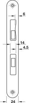 Treibriegel-Einsteckschloss, Edelstahl/Stahl, BKS, B-2390, für den Flucht- und Panikbereich