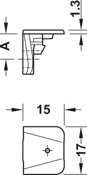 Trägerteil, Tab 15, für Holzdicke 16 mm