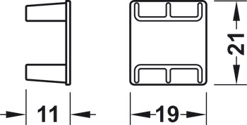 Tablarverbinder, für Häfele Dresscode Aluminiumrahmensystem