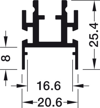 Trägerprofil, für Profilsystem 5190 für LED-Bänder 10 mm