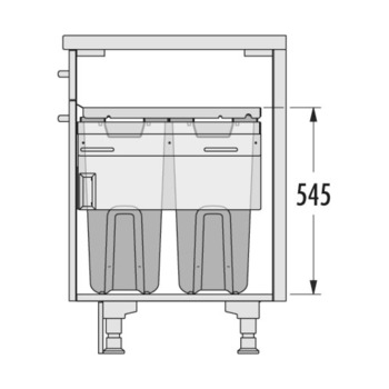 Wäschekorb, für Montage hinter Fronten, Hailo Laundry Carrier