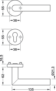 Türdrücker-Garnitur, Hewi Modell 162PBR01.230 Polyamid