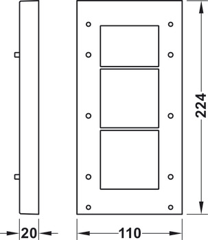 Distanzplatte, 20 mm, für Garderobenlift mit integrierter Dämpfung