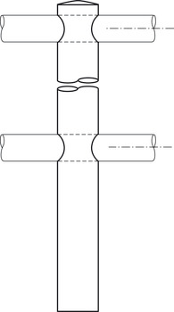 Relinghalter, Tablarreling-System, für 2 Relingstangen 10 mm, Endstütze