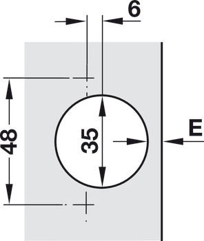 Topfscharnier, Häfele Duomatic 94°, für dicke Türen und Profiltüren bis 35 mm, Mittel-/Zwillingsanschlag