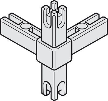 Eckknoten, für mehrstöckiges Regalsystem, Aluminium