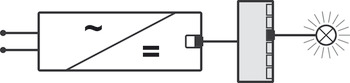 6-fach-Verteiler, Häfele Loox5 24 V ohne Schaltfunktion 2-pol. (monochrom oder multi-weiß 2-Draht-Technik)