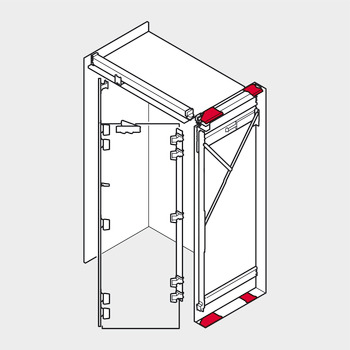 Pocketverbinder-Set, Blum Revego duo, für Konstruktion mit Sockel