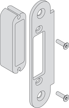 für überfälzte und stumpfe Türen, Zusatzschließblech – verstellbar für stumpfe Türen