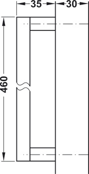 Möbelgriff, Sockelgriff, für Schiebetürbeschlag Häfele Slido R-Aluflex 80