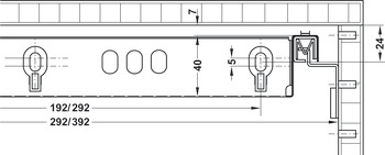 Flachschubkasten, Häfele Variant-C, passend für Laptop, Breite 13”/332 mm