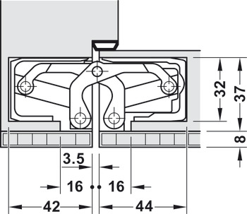 Türband, Simonswerk TECTUS TE 540 3D A8, verdeckt liegend, für ungefälzte Türen bis 100 kg