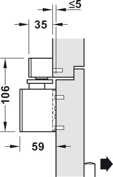 Obentürschließer, Dormakaba TS 98 XEA GSR-EMF2/BG, mit Gleitschienen und elektromechanischer Feststellung, für 2-flügelige Türen, EN 1–6