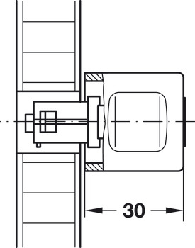Adapter-Knopf, feststehend, Häfele Symo, Länge 33 mm, für Serienfertigung