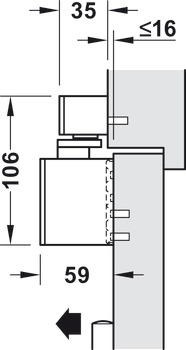 Obentürschließer, Dormakaba TS 98 XEA GSR mit Gleitschienen, für 2-flügelige Türen, EN 1–6