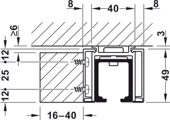 HAWA-Junior 80/100 Pocket Montageset Wandtasche L=3000 mm silber