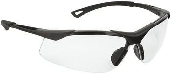 Schutzbrille klar mit Bügel, schwarz